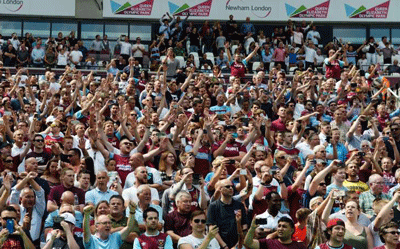Standing at Olympic Stadium